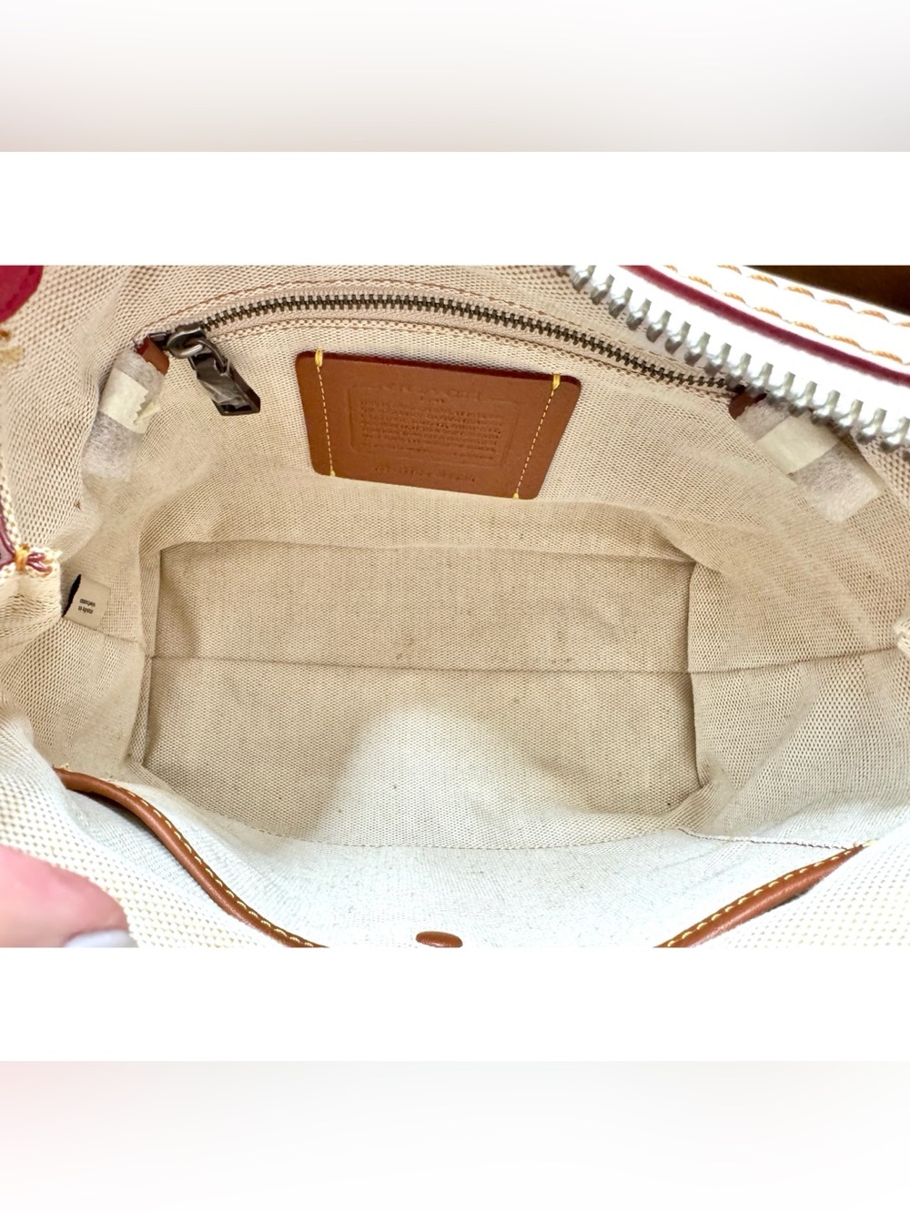 COACH ROGUE 25 CHERRY PRINT SHOULDER BAG IN BP/CHALK - Picture 7 of 10